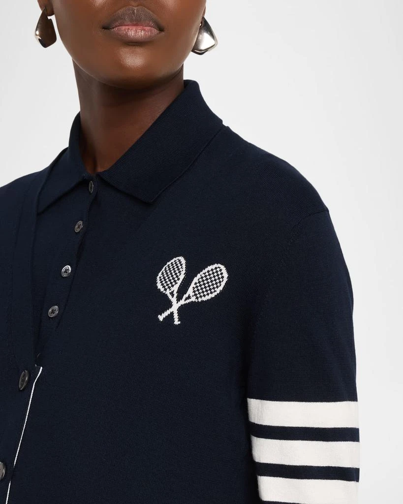 Thom Browne Tennis Racquets V-Neck Cardigan 5