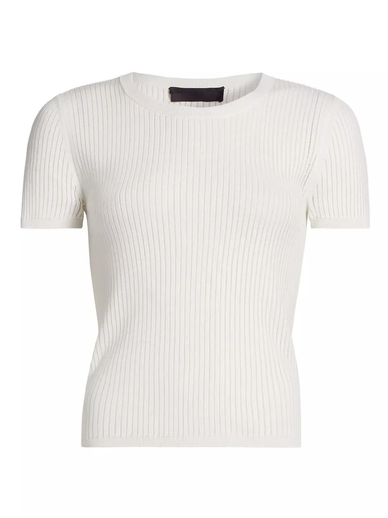 Nili Lotan Zandra Crewneck Cotton Short-Sleeve Sweater 1