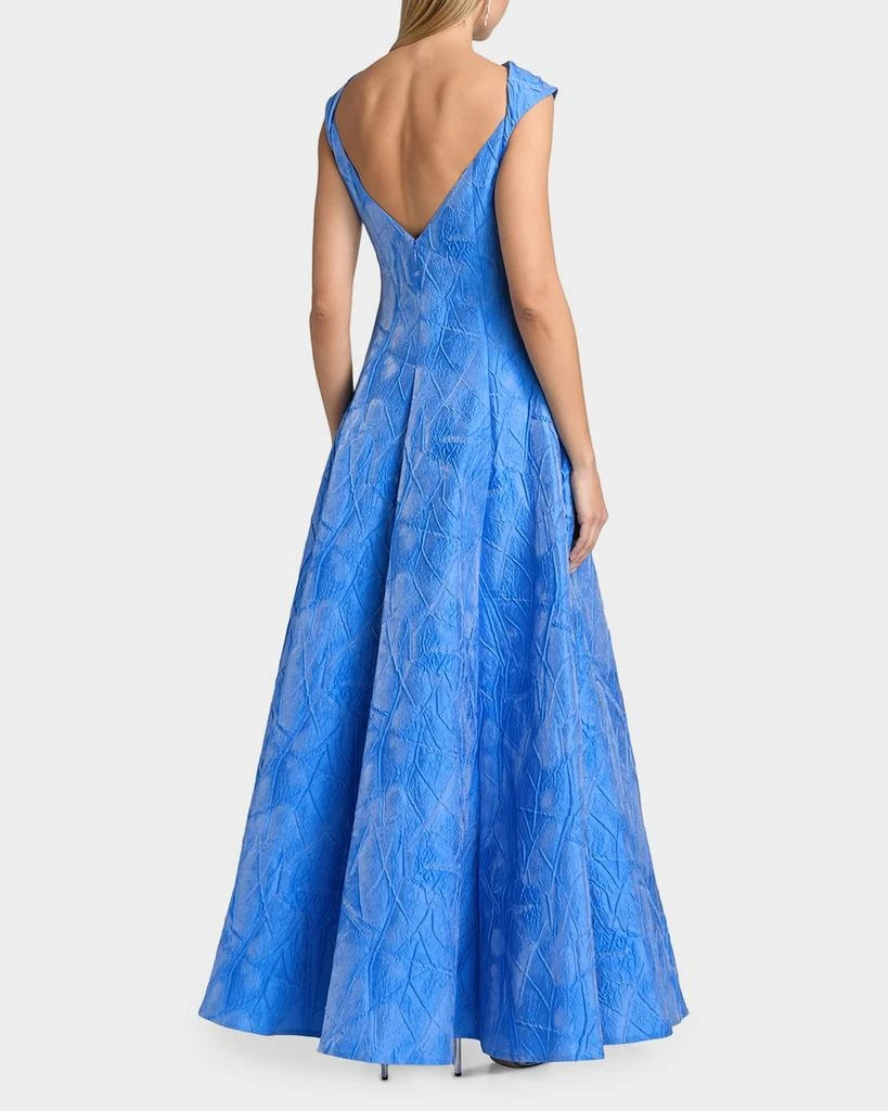 Talbot Runhof Textured Faille Jacquard High-Neck Gown 3