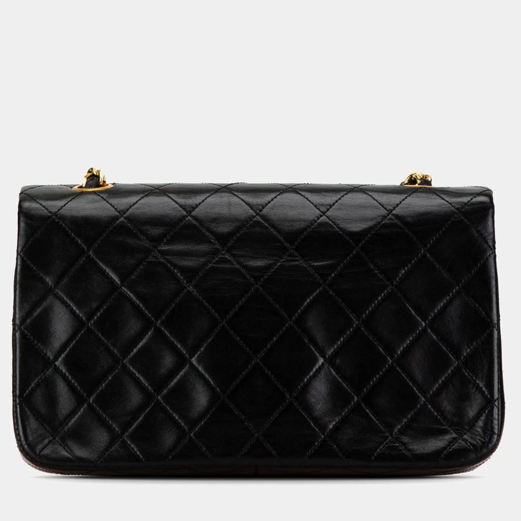 Chanel Chanel Black Lambskin Leather CC Quilted Full Flap Bag 3