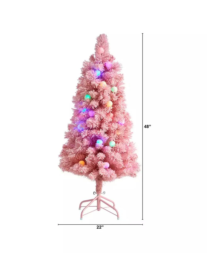 NEARLY NATURAL Holiday Frosted Cashmere Artificial Christmas Tree with 30 Jumbo Globe LED Lights, 4
 2