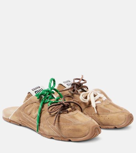 Miu Miu x New Balance 530L suede mules 1