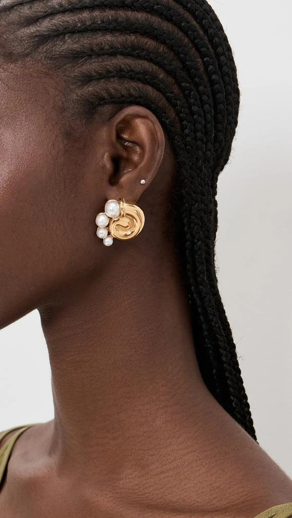 8 Other Reasons Gold Tone Swirl Stud With Faux Pearl 2