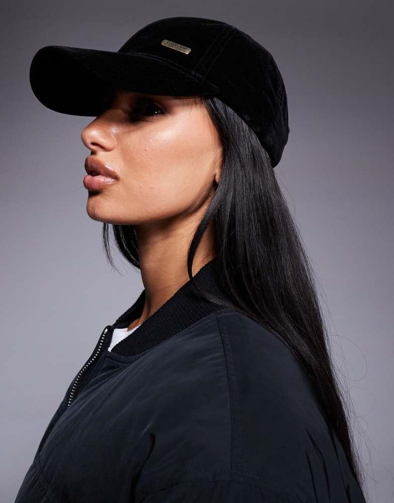 Barbour Barbour International Cecilla velvet cap in black