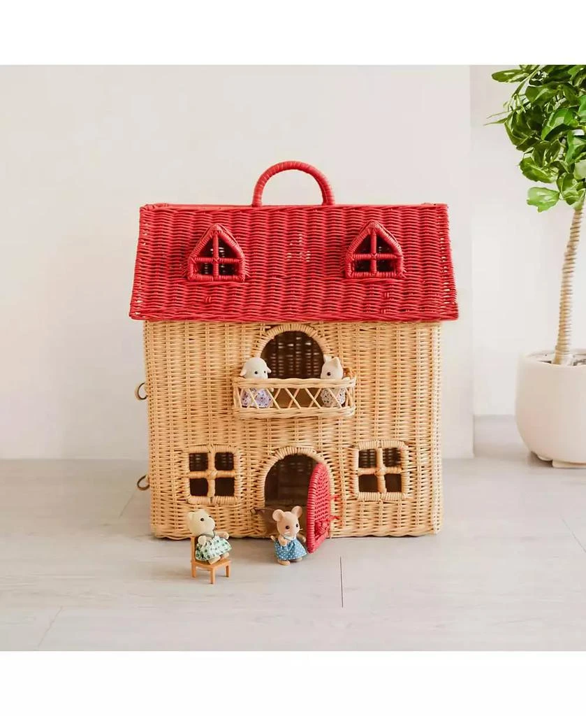 MOMIJI Amy Handcrafted Rattan Dollhouse Tote with Top Handle - Wicker