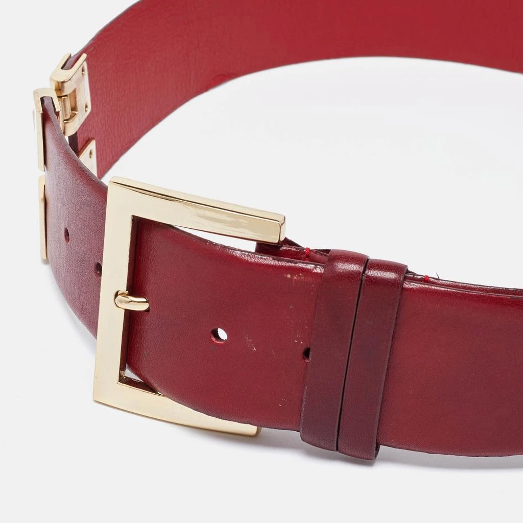 Oscar de la Renta Oscar de la Renta Red Leather Waist Belt Medium 2
