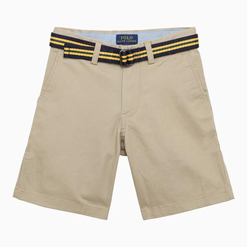 Polo Ralph Lauren Beige cotton bermuda shorts with belt 1