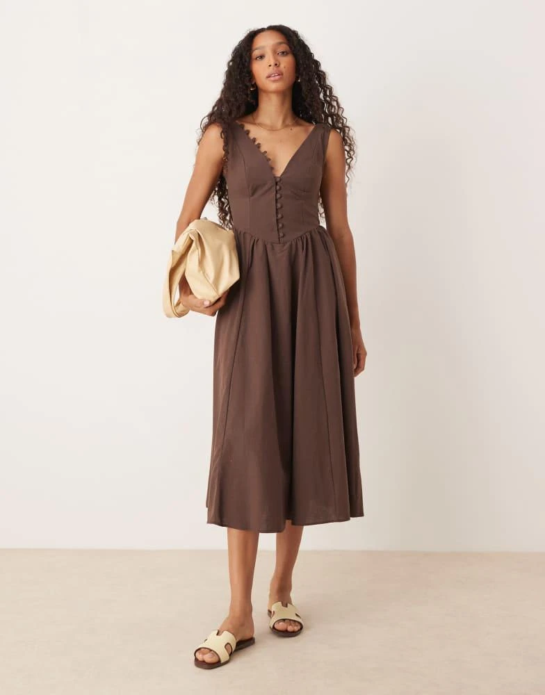drop waist v neck dress Crushed 'Tart' Drop-Waist Dress L main image 1