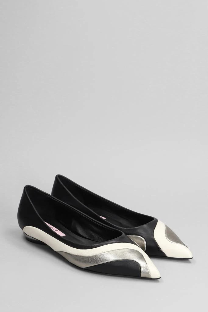 MARC ELLIS Ballet Flats In White Suede And Leather 2