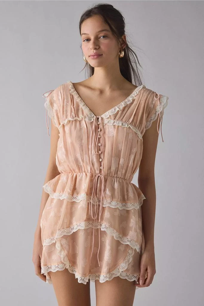 knee length dresses for ladies For Love & Lemons Velvet Heart Mini Dress main image 0