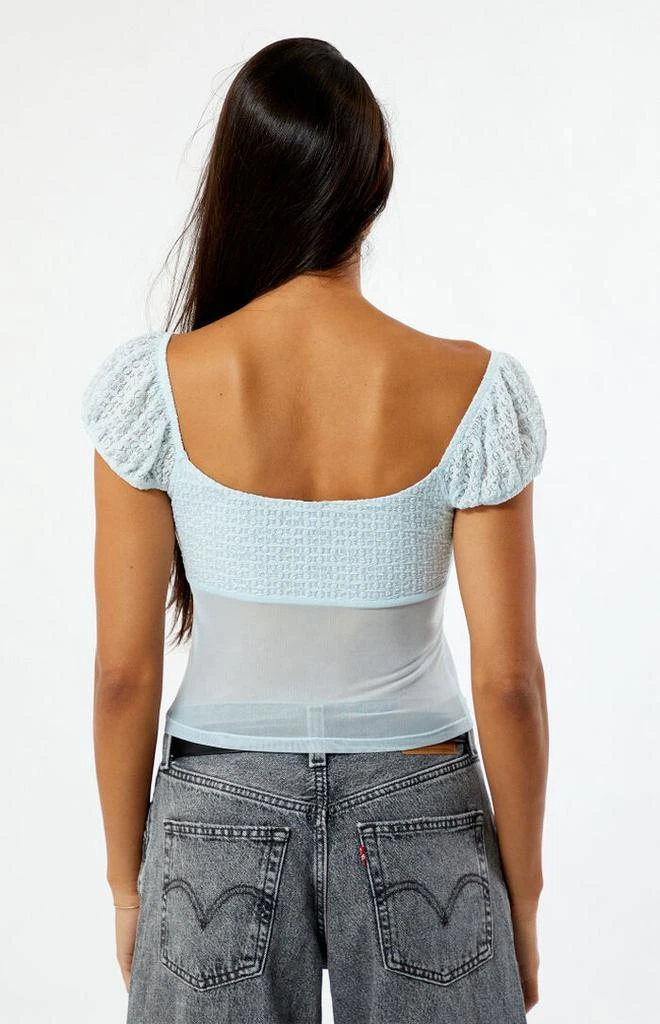LA Hearts Sweetheart Cinched Mesh Top 4