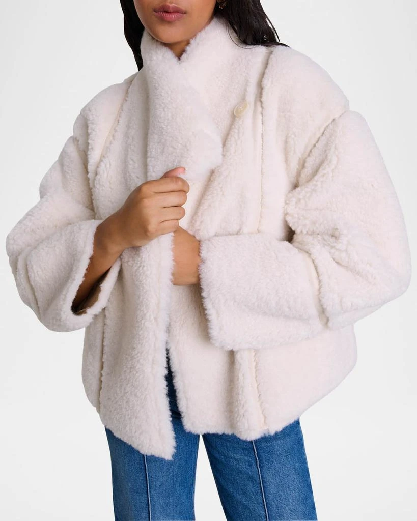 Maje Geaty Faux Fur Shearling Jacket 4