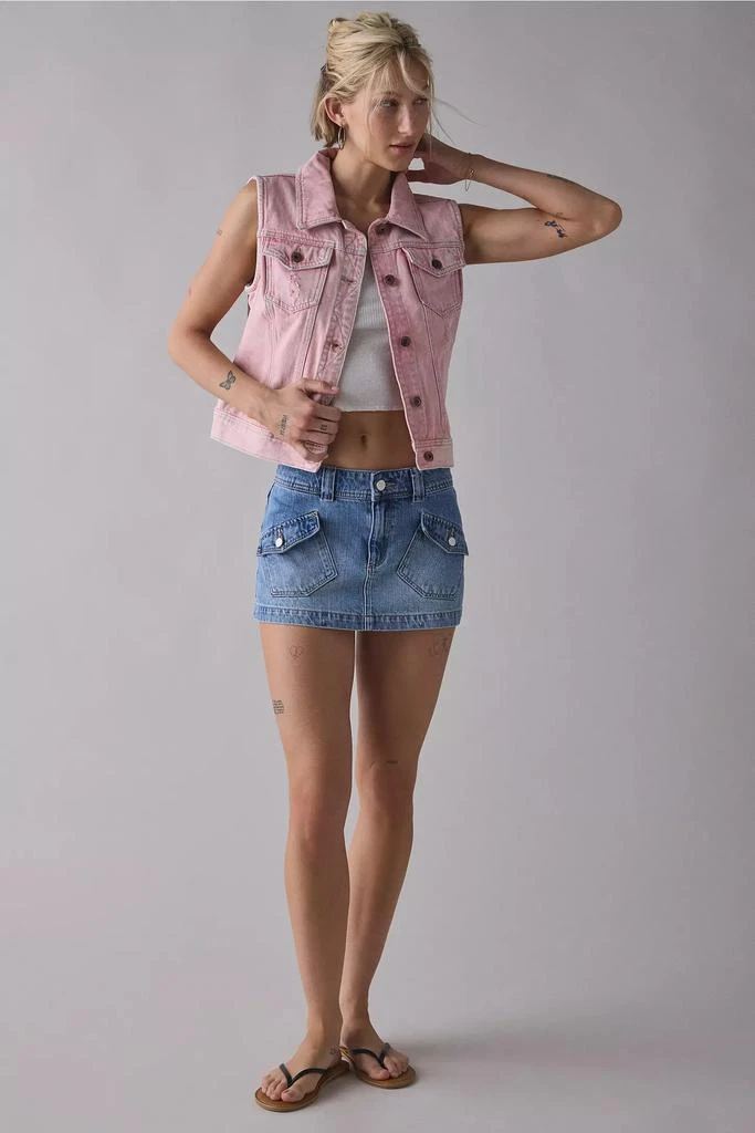 Vintage & ReMADE by UO ReMADE By UO Overdye Denim Vest Top 4