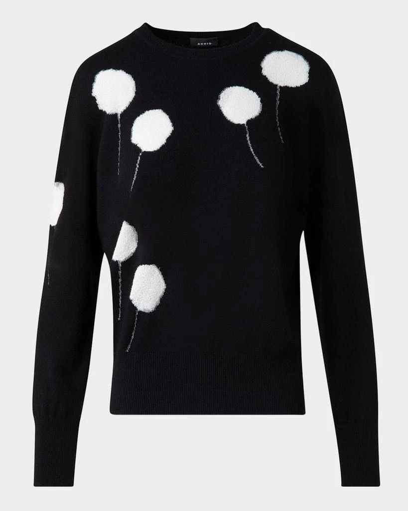 Akris Windflower Cashmere-Cotton Crewneck Sweater 1