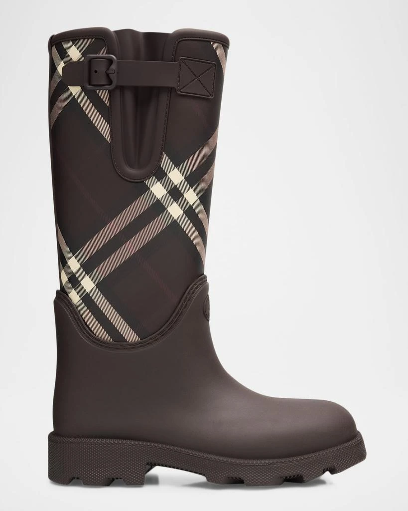Burberry Rubber Marsh Stamp Check Rain Boots