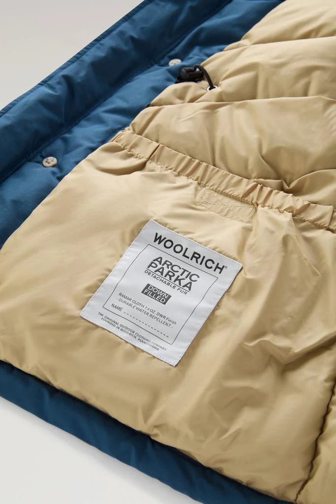 Woolrich Arctic Parka in Ramar Cloth with Detachable Fur Trim - Men - Blue 5