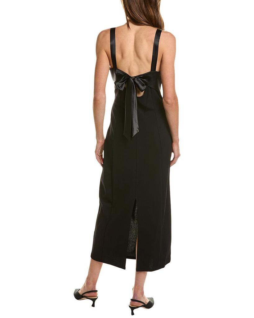 Isaac Mizrahi Satin Bow Midi Dress
