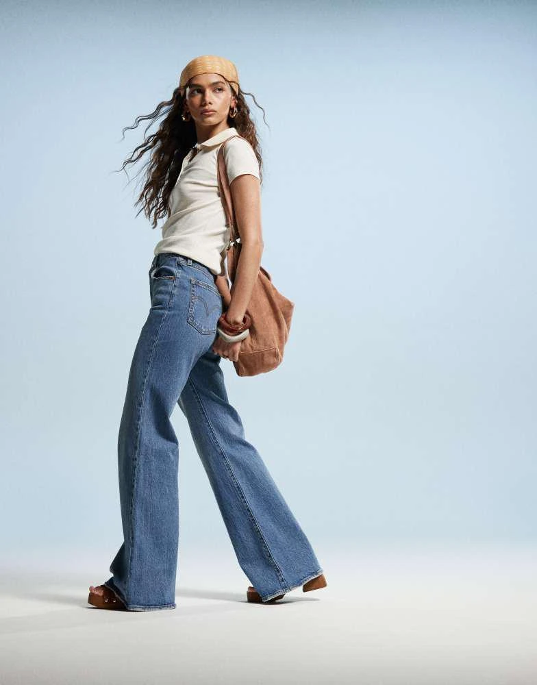 Levi's Levi's ribcage bells high rise flare jeans in light blue 1