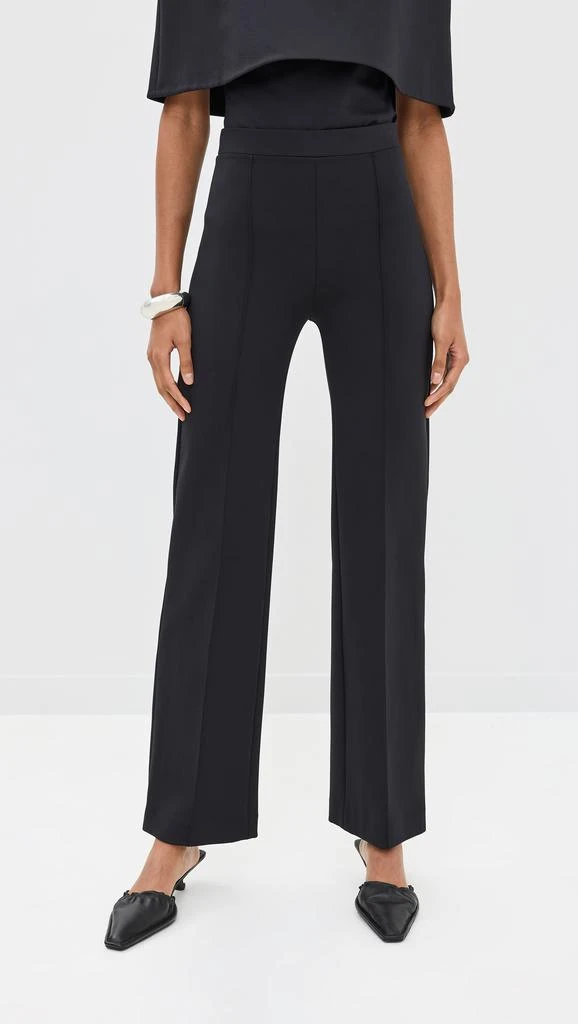 ROSETTA GETTY Pintuck Fitted Straight Pull-On Pants 6