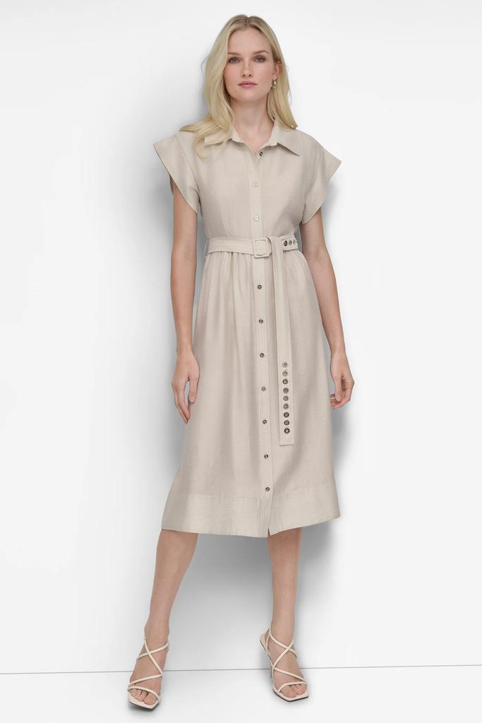 DKNY SHIRT DRESS WITH GROMET BELT