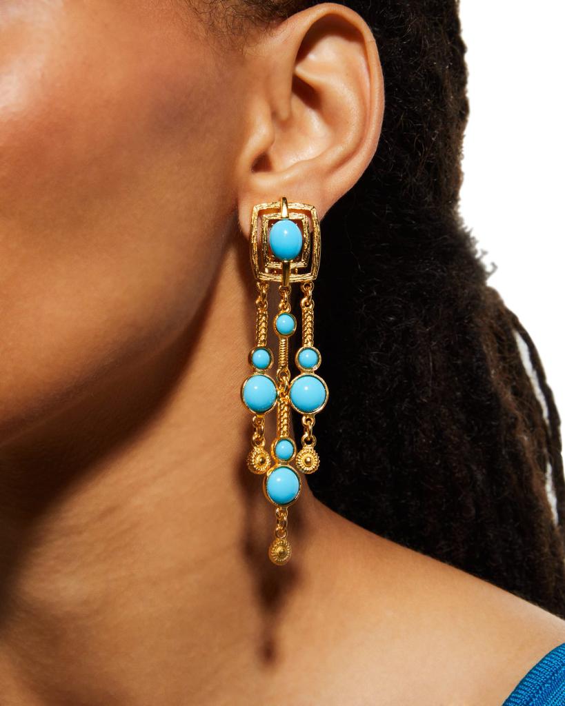 BEN-AMUN Gold and Stone Clip-On Earrings
