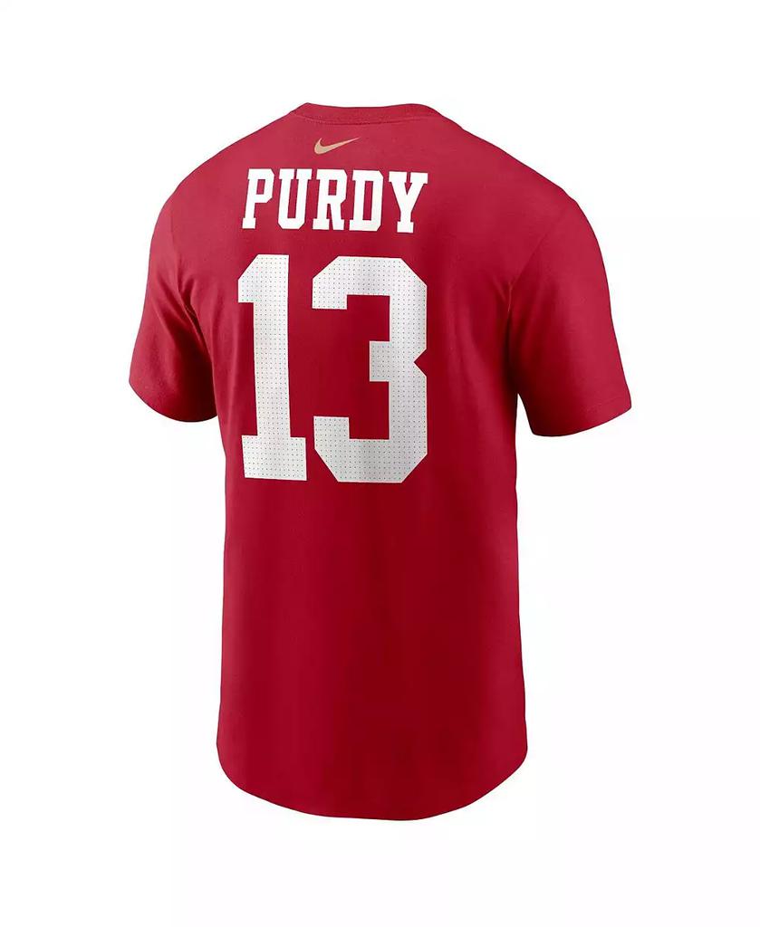 NIKE Men's Brock Purdy Scarlet San Francisco 49ers Player Name and Number T-shirt