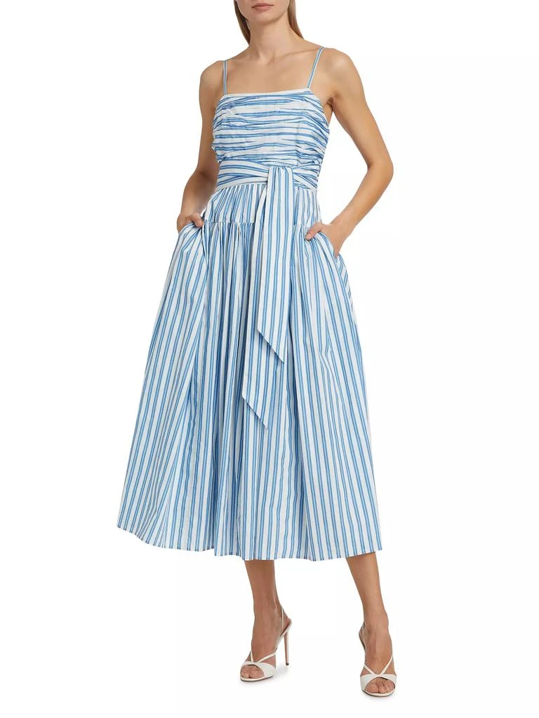 Toccin Cameron Striped Cotton Poplin Midi-Dress 3