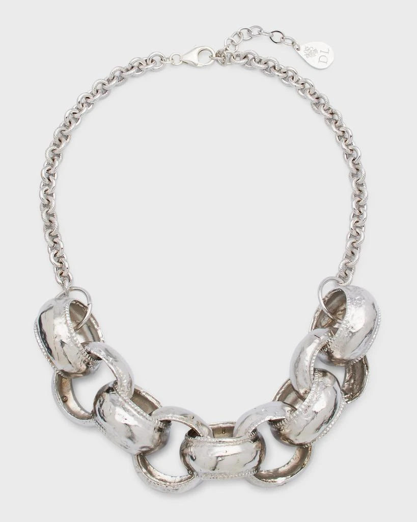 Devon Leigh Rhodium Mongolian Chain Necklace 1