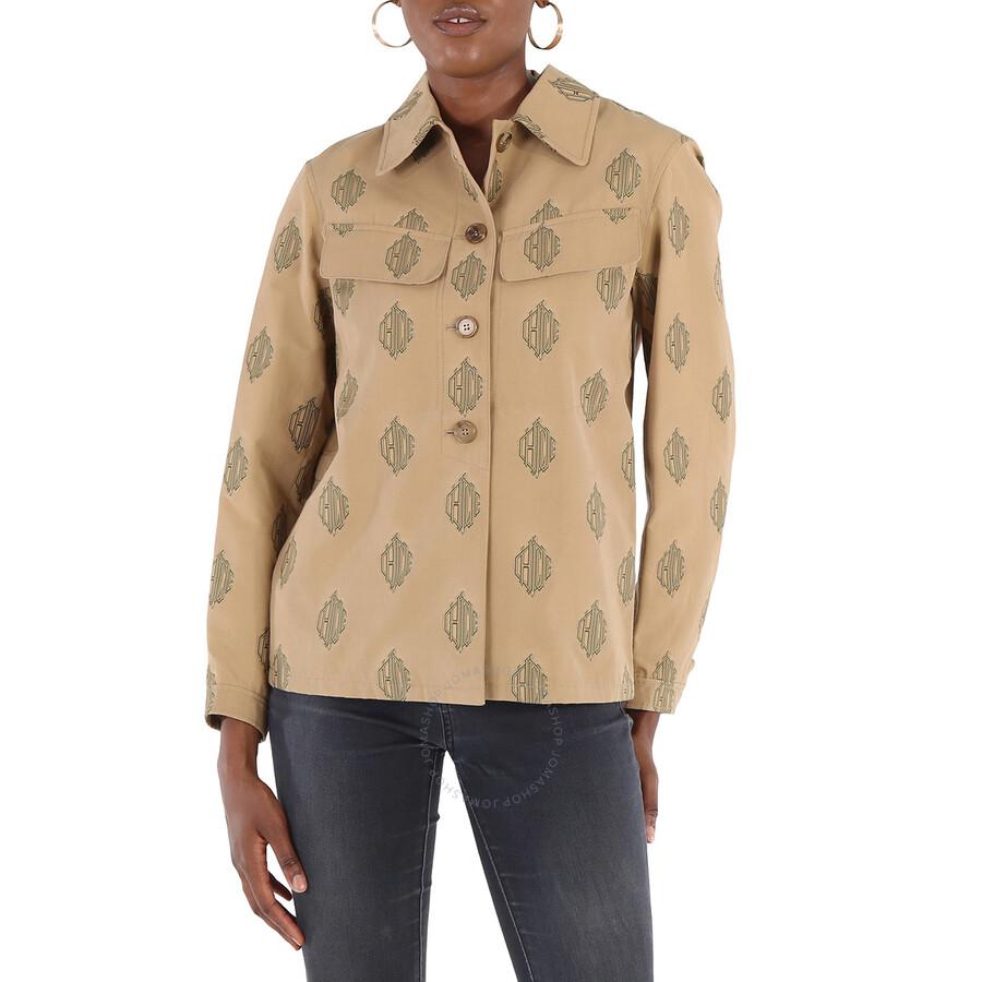 Chloé Ladies Beige Embroidered Shirt Jacket