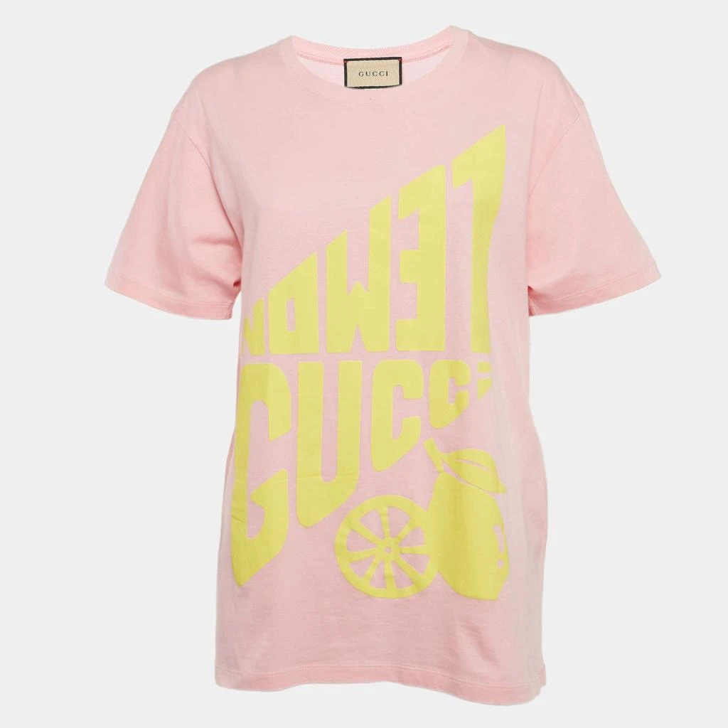 Gucci Gucci Pink Lemon Gucci Print Jersey Crew Neck T-Shirt XS 1