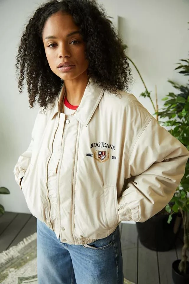 BDG BDG Ivory Daisy Padded Cropped Jacket 1