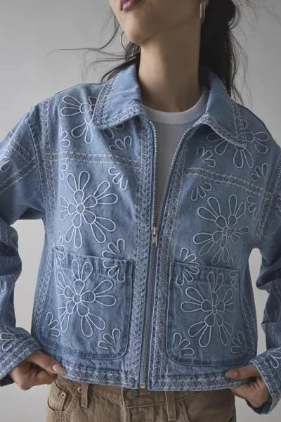 Kimchi Blue Kimchi Blue Mary Floral Embroidered Denim Jacket 1