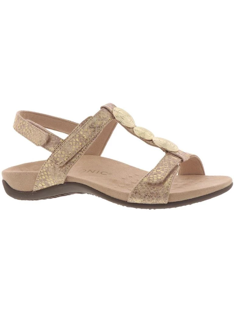 VIONIC Farra Womens Patent Leather Wedge Sandals 6