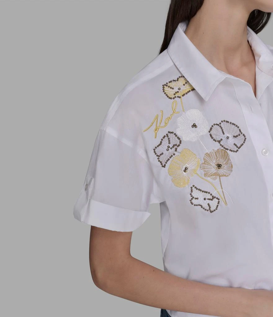 Karl Lagerfeld Paris EMBROIDERED POPLIN SHIRT 6