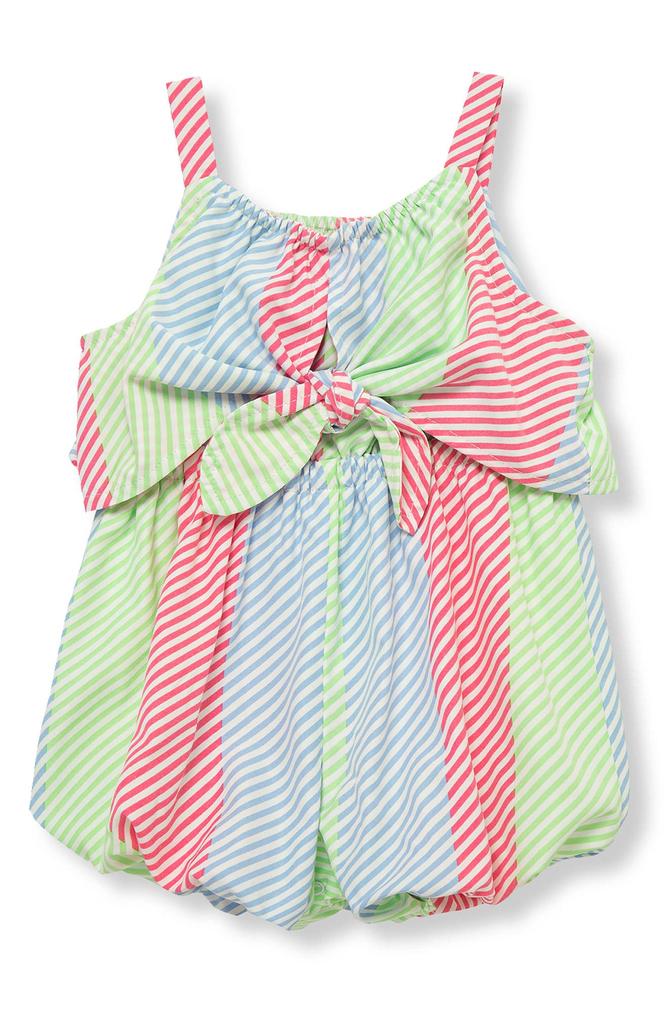 Habitual Stripe Bow Accent Bubble Romper