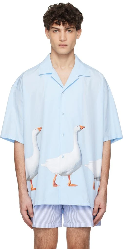 Moschino Blue Goose Cotton Poplin Shirt 1
