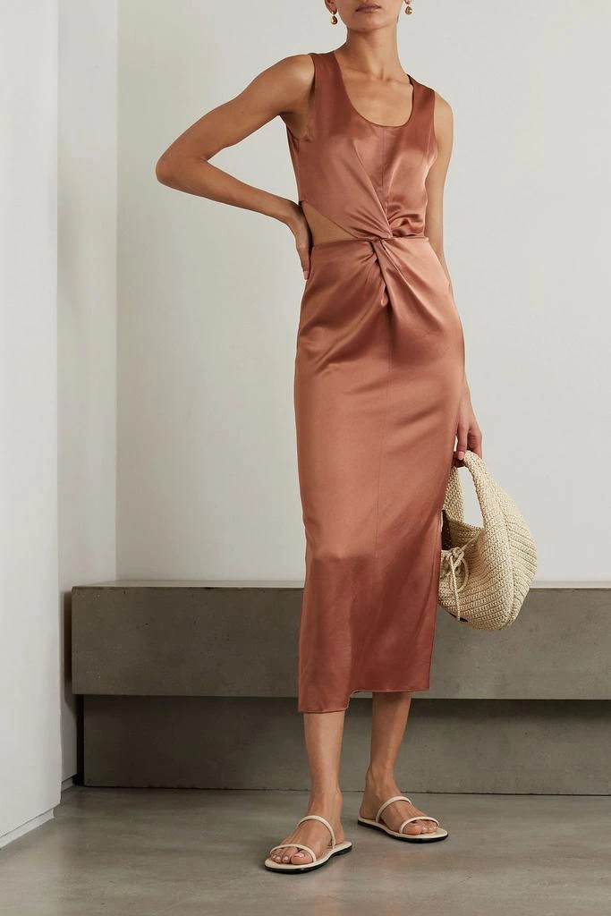 Nanushka Lucca twist-front cutout satin midi dress 2