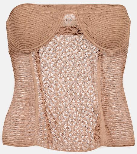 トップス eaphi / lacework ami knit bustier Brand New】Eaphi lacework ami knit bustier