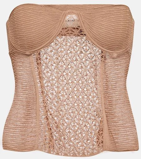 Khaite Lori lace knit bustier top 1