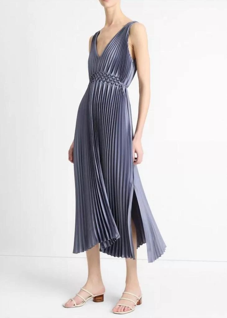 green satin asymmetrical dress AFRM Vince Dress in Cream