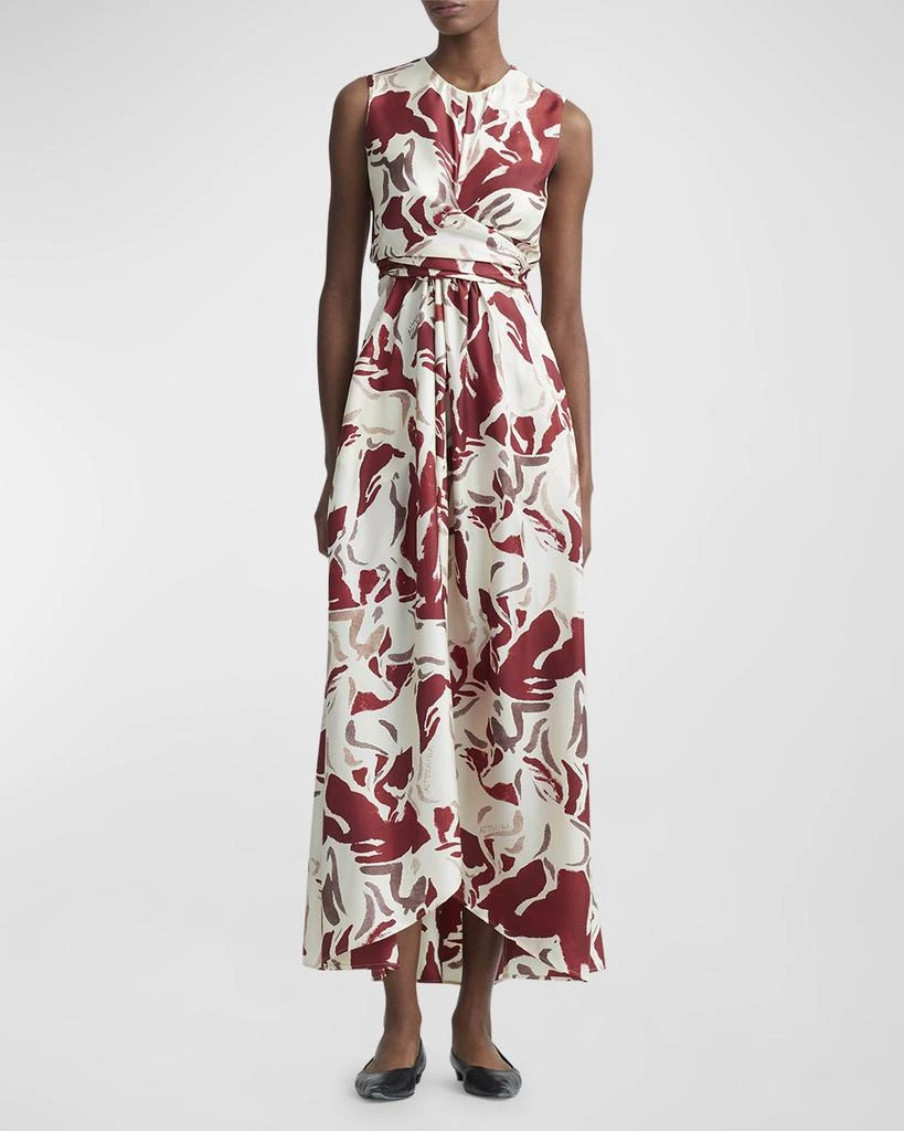 Altuzarra Penny Horse-Print Sleeveless Cross-Waist Maxi Dress 1