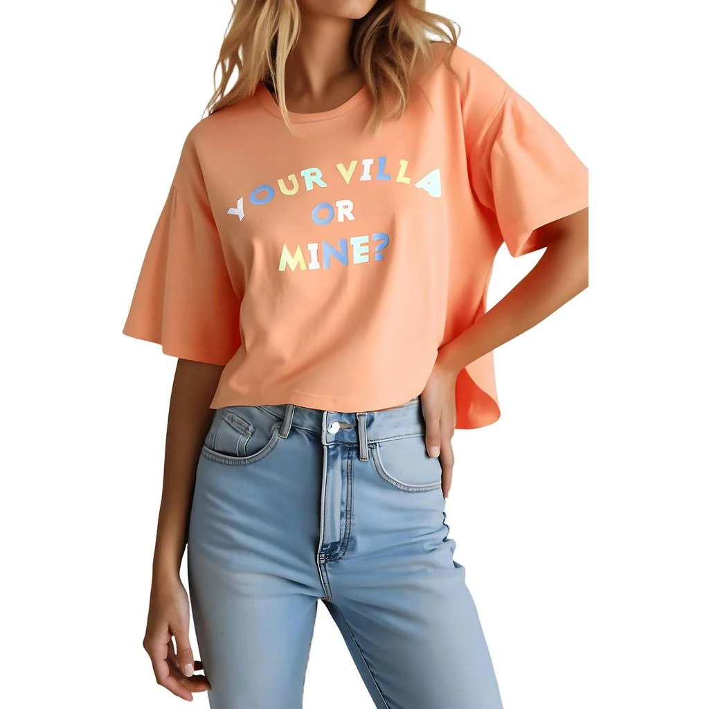 Wildfox Womens Printed Cotton Cropped 3