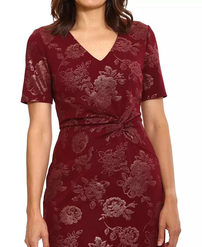 London Times Petite Twist-Waist Flounce-Hem Midi Dress 5