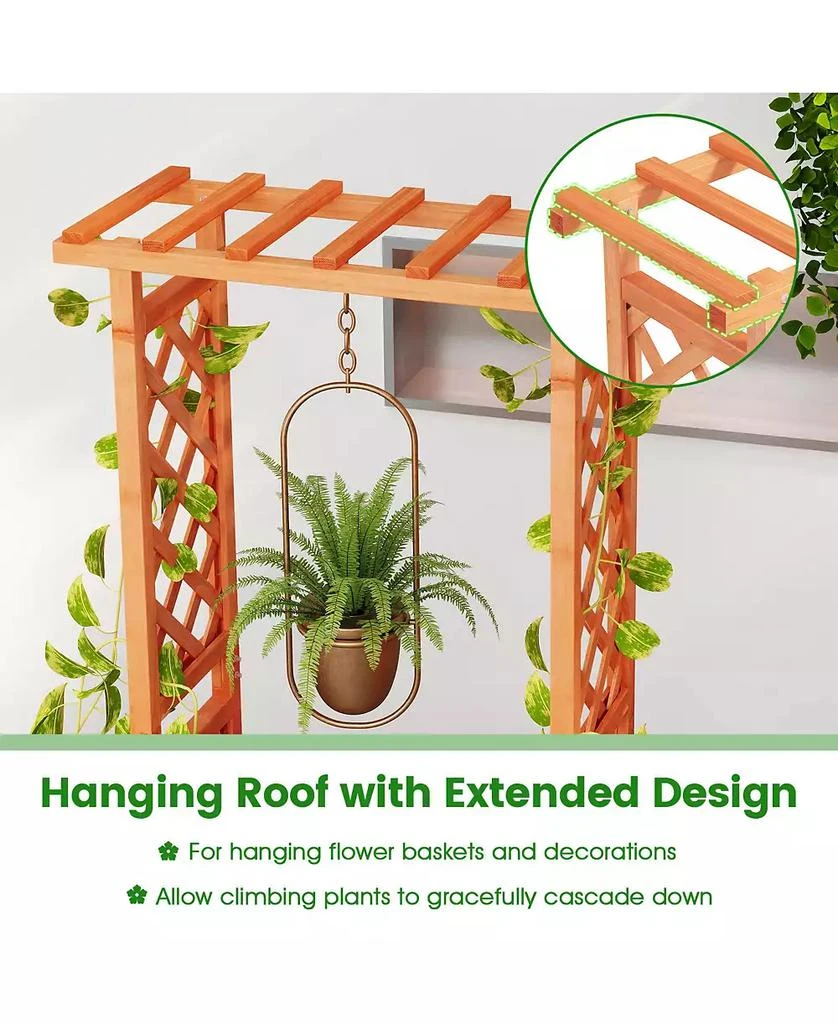 GOUUN Raised Garden Bed with Side Trellis and Hanging Roof and Drainage Hole 5