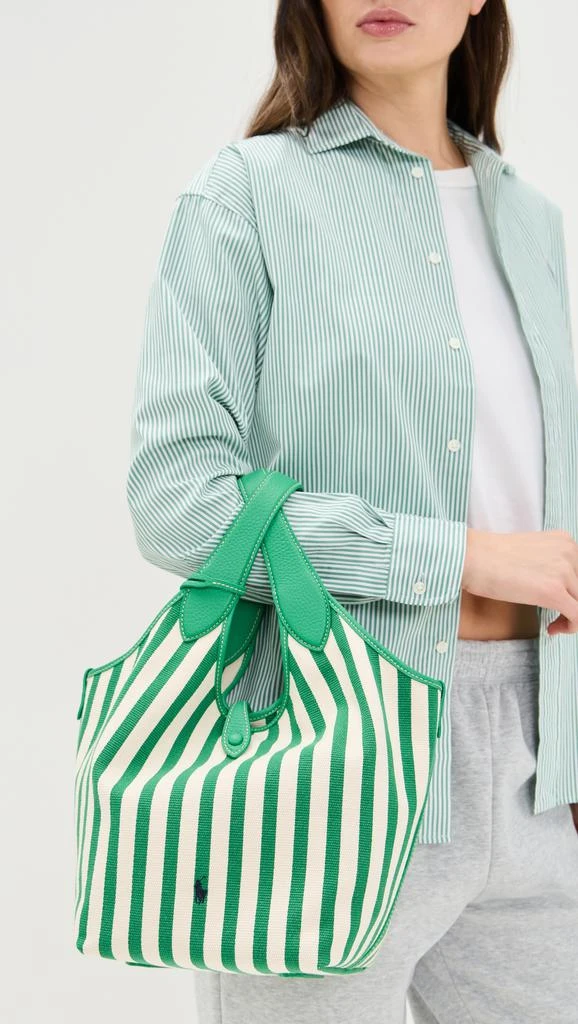 Ralph Lauren Stripe Polo Canvas Medium Tote 2