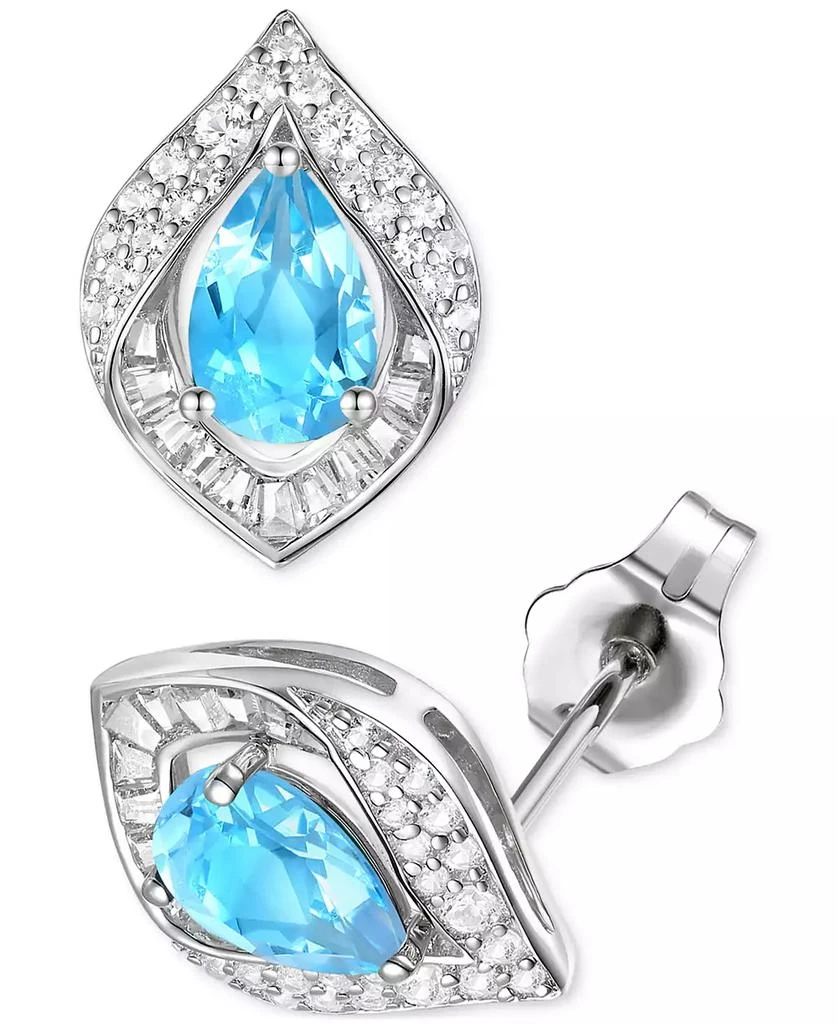 Macy
s Amethyst (1-7/8 ct. t.w.) 
Lab-Grown White Sapphire (1/5 ct. t.w.) Pear Halo Stud Earrings in Sterling Silver (Also in Additional Gemstones)