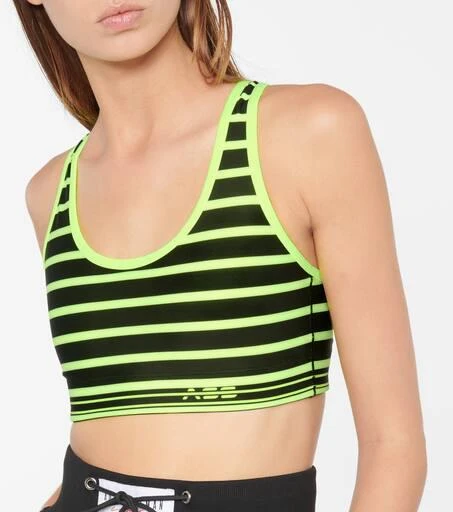 Adam Selman Sport Striped cross-back sports bra 4