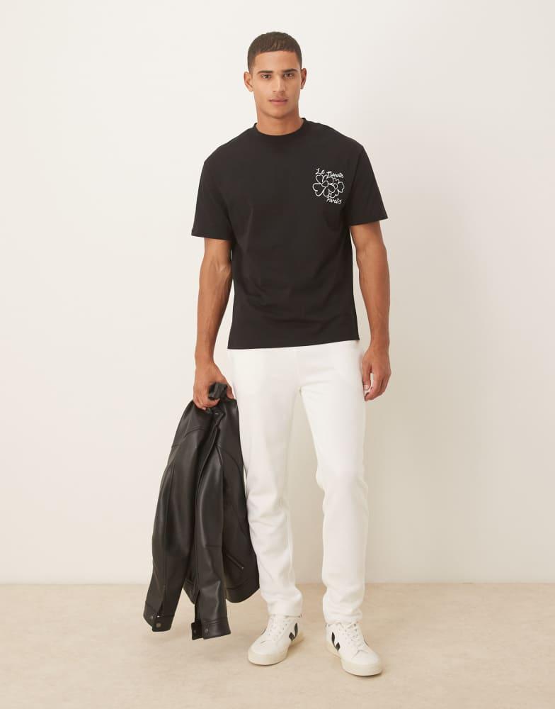 Brave Soul Brave Soul Straight leg open hem joggers in cream