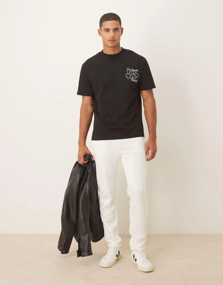 Brave Soul Brave Soul Straight leg open hem joggers in cream 2