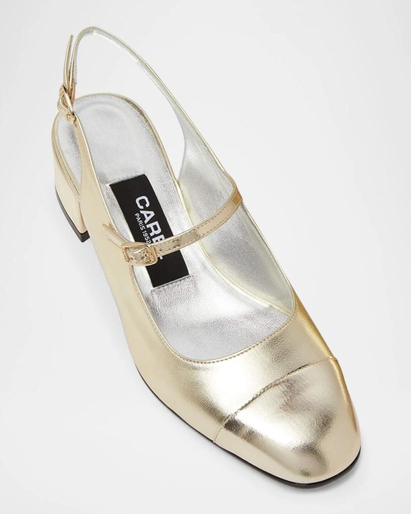 CAREL Ischia Metallic Mary Jane Ballerina Pumps 4